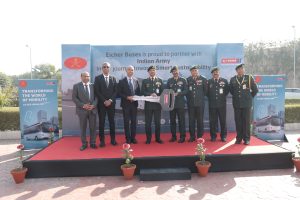 Eicher Trucks and Buses proudly delivers EV Buses to Indian Army