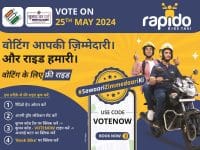 Delhi Voters Can Avail Free Rapido Bike Taxi Rides on Election Day Using ‘VOTENOW’ Code