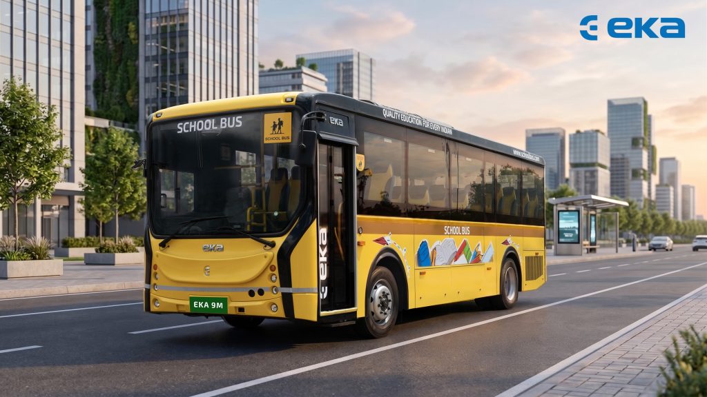 EKA Mobility Introduces 9-Metre Electric School Bus at Prawaas 5.0